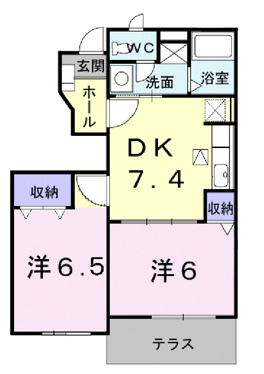 ラ　ペジーブルⅠ 102号室 間取り
