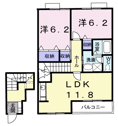 ラフィネシャトレーⅡ番館Ｂ 203号室 間取り