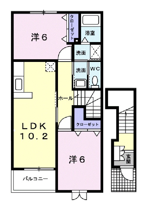 アニメート宝積 202号室 間取り