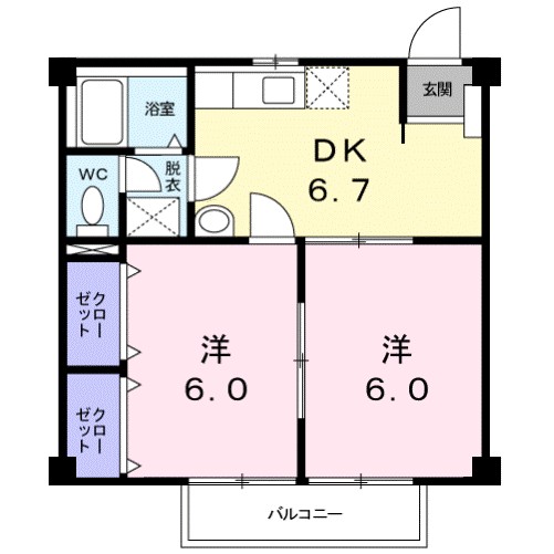 シャトーアオキ 205号室 間取り