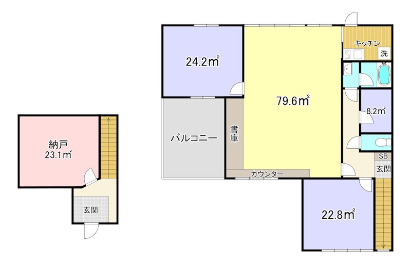 京都市山科区小野テナント 1-2F号室 間取り