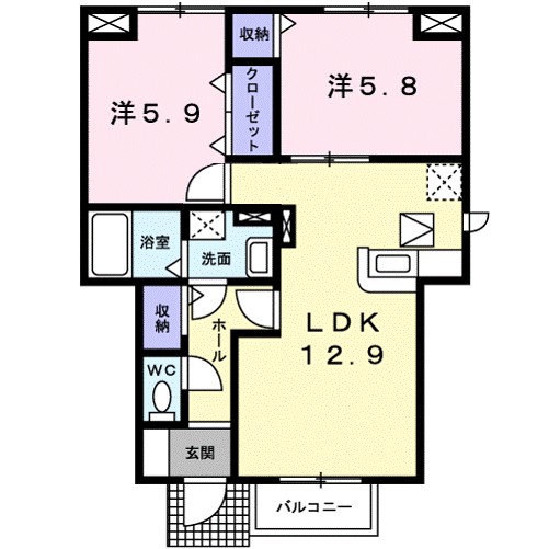 コータ・コート　Ｄ 103号室 間取り