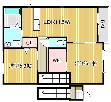 AKANE 201号室 間取り