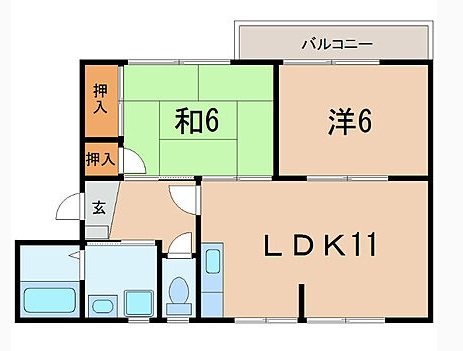 コーポ山川 202号室 間取り