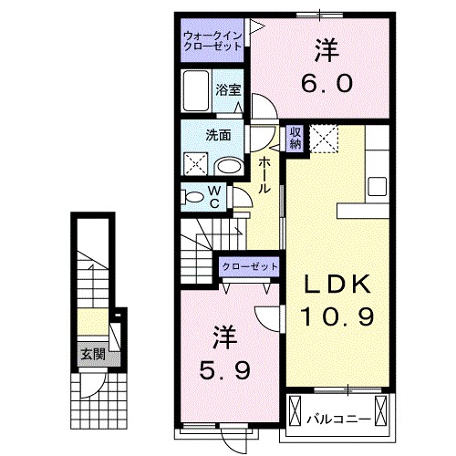 ジェルメ 205号室 間取り