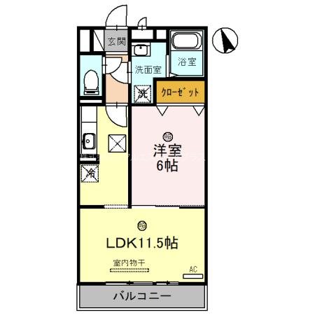 クレセント 105号室 間取り