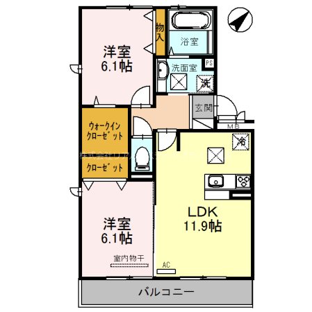 アルタ小柿ビュー 105号室 間取り