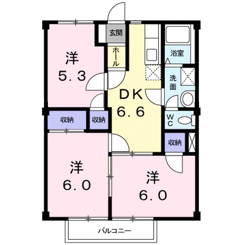 ファイン勝部 202号室 間取り