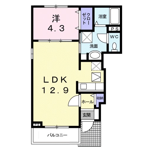 ブリーズヒル 101号室 間取り