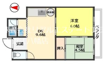 近江八幡ドリームマンションB棟  102号室 間取り