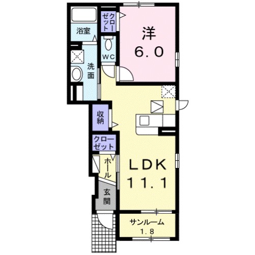 ベル　フィオーレ 103号室 間取り