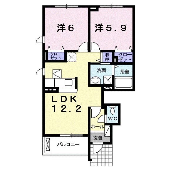 アッソラートⅠ 101号室 間取り