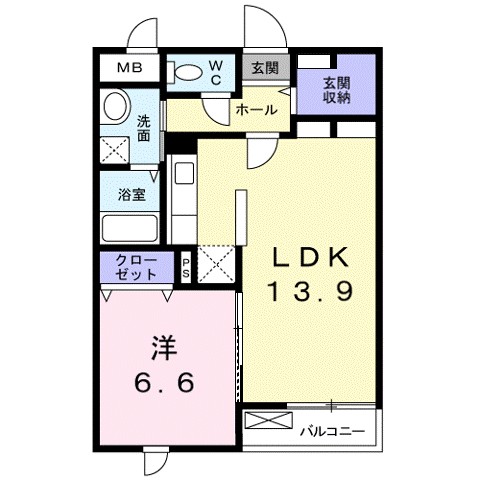 フェリス 201号室 間取り