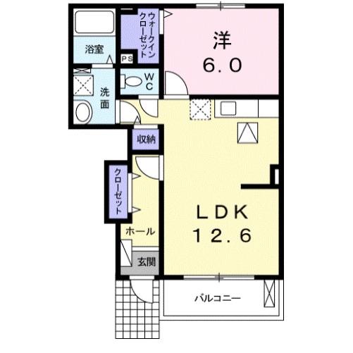 カルム 106号室 間取り