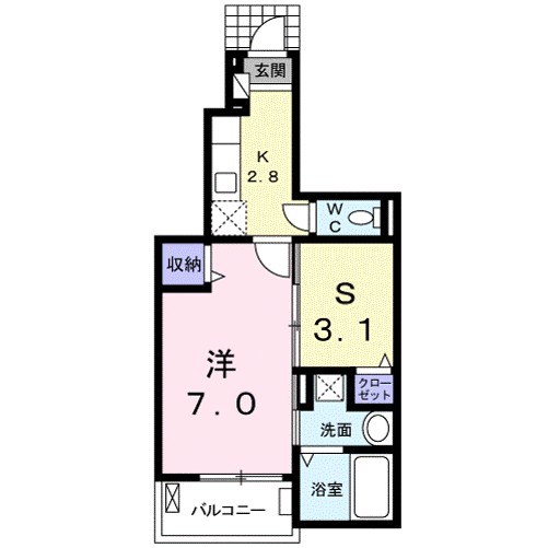 Ｓｅｒｅｎｏ　Ｋｉｔａｎｏ 102号室 間取り