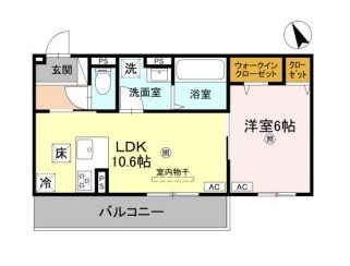 エレガンスビュー 107号室 間取り