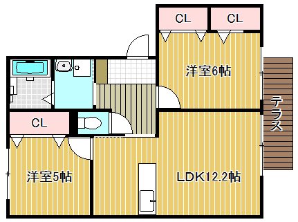 グリーン伸舘 A-202号室 間取り