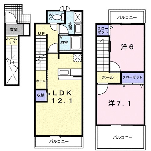 コータ・コート　Ｅ 204号室 間取り