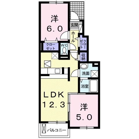 クローバーガーデン 103号室 間取り