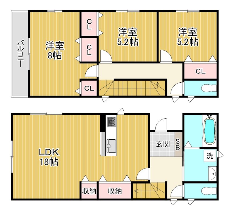 馬場1丁目貸家C 間取り