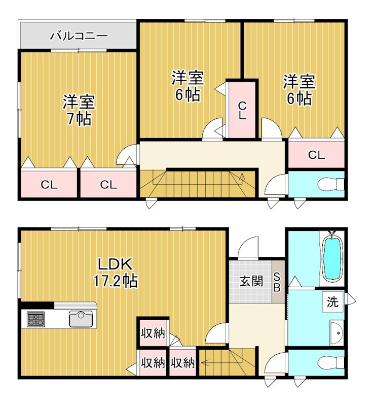 馬場1丁目貸家A 間取り