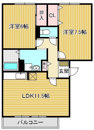 メルベーユ吉兆 A 間取り
