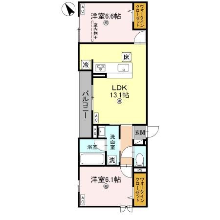 D-ROOM大橋 301号室 間取り