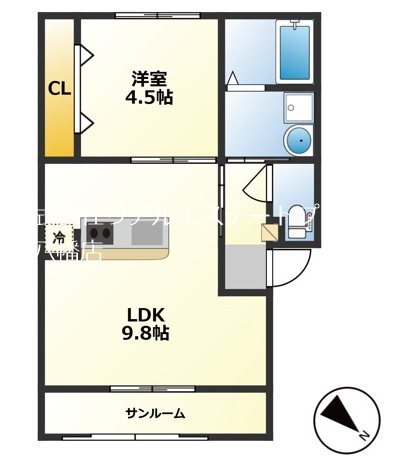 (仮称）古川町新築アパート 101号室 間取り