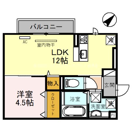 フラン苅原 106号室 間取り
