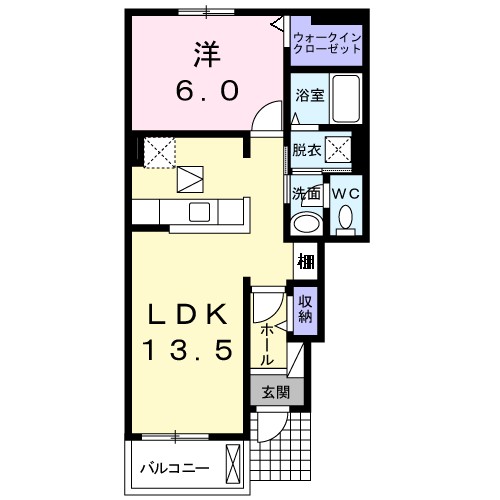 Ｒｉｒｉａ　Ⅶ　Ⅴ 102号室 間取り