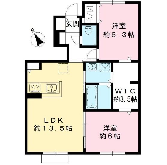 SUN KYOTO 102号室 間取り