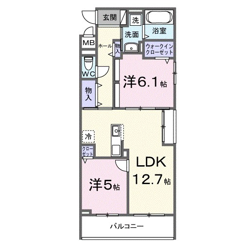 レスパスカルム 301号室 間取り