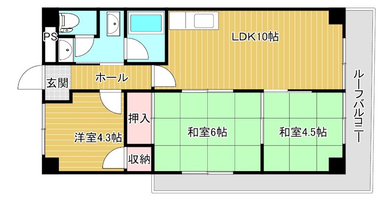 シャレー富士美台 2-E号室 間取り