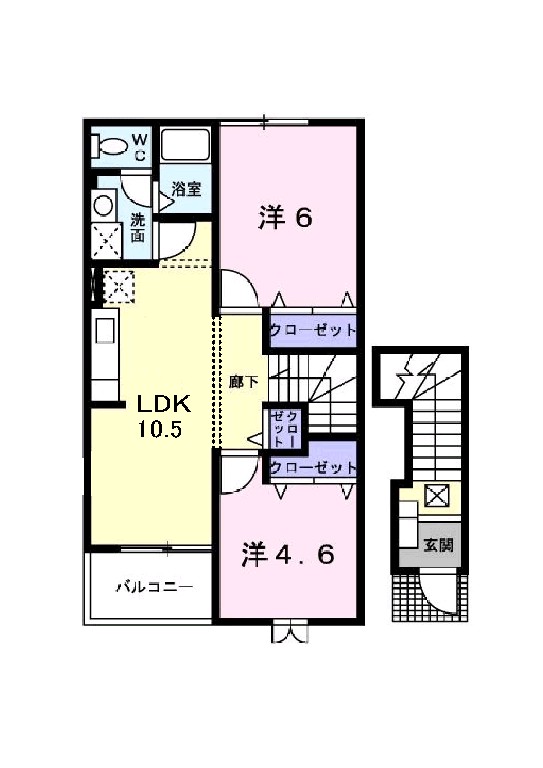 フィールドＳ 201号室 間取り