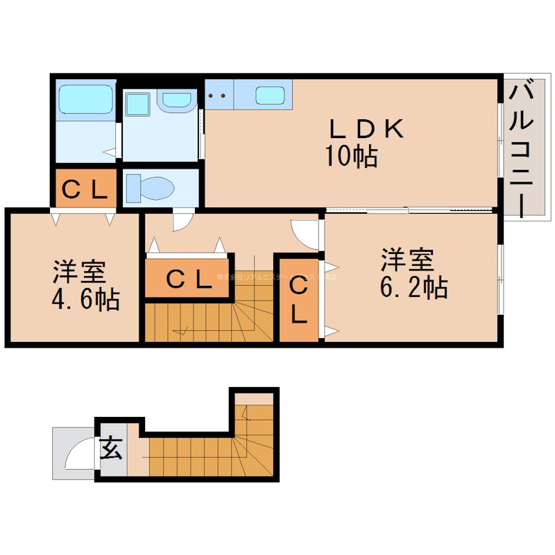 Casa　Raffinato　A棟 201号室 間取り