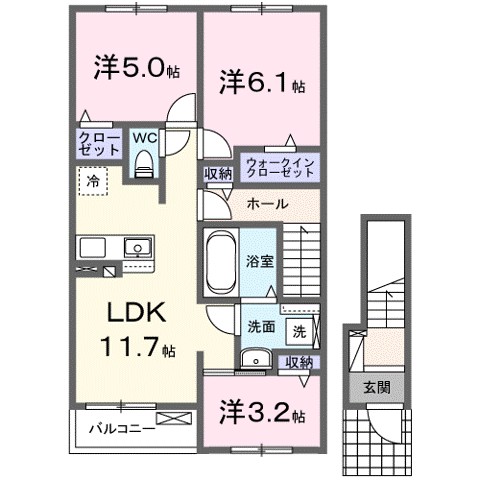 シュタインブルネン 202号室 間取り