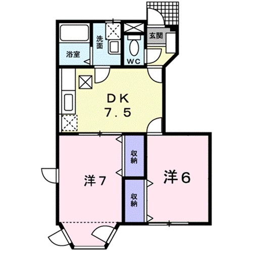 シャルマンフルールⅡ 104号室 間取り