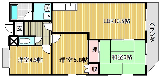 風異音素 301号室 間取り