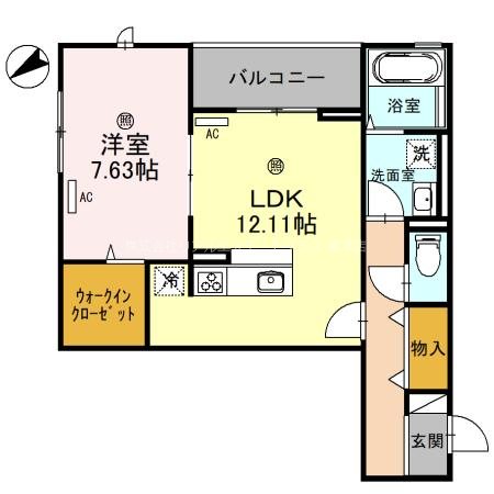 プティペル 303号室 間取り