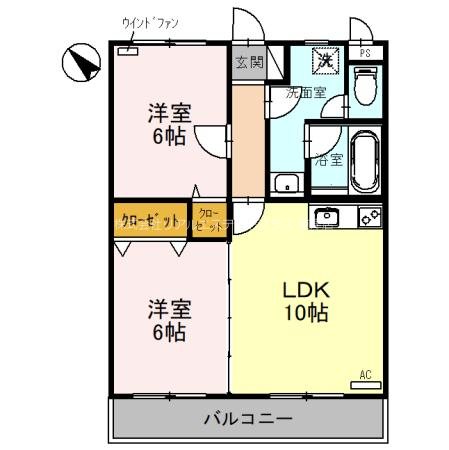 ヴィラ・デ・グラン  301号室 間取り