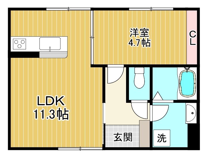 CLARIAS 102号室 間取り