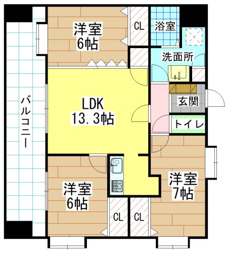 ニューリバー九工大駅前 間取り