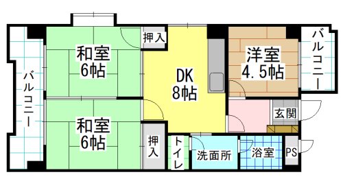 シャトレ苅田Ⅱ 間取り