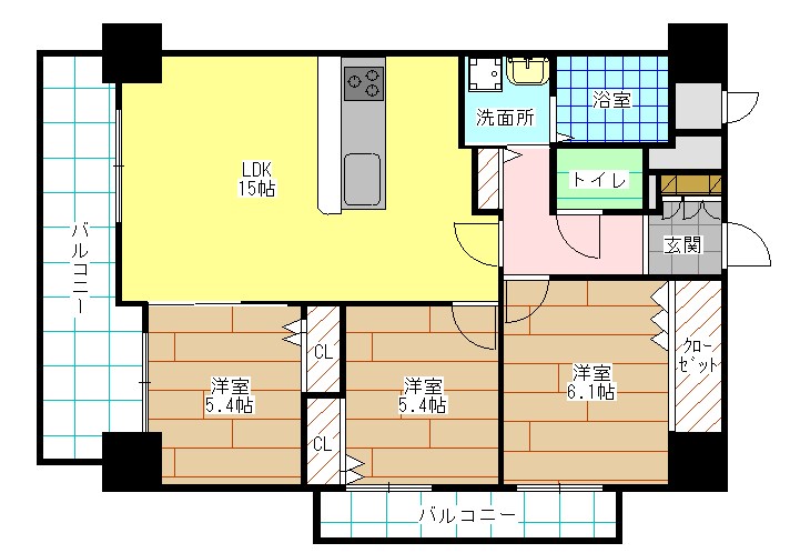 GrandChariot三萩野 間取り