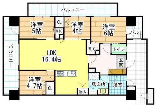 グランドパレス黒崎マークスタワー 間取り