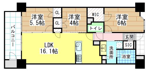 リビオ西新二丁目 間取り