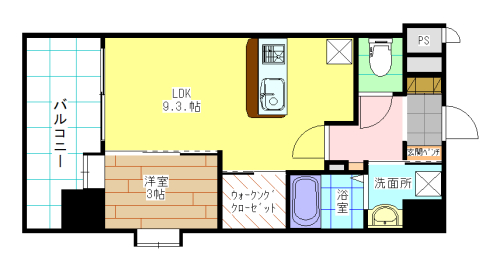 コモテリア渡辺通 間取り