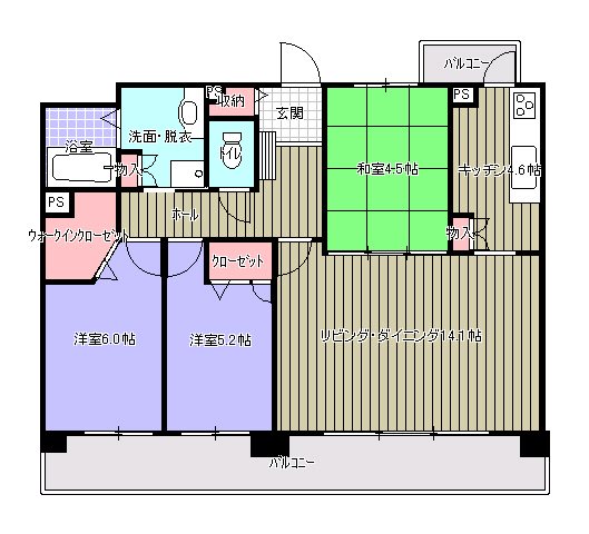 ブロッサム・ベルジュ戸畑 間取り