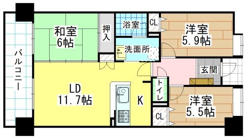 ライフプラザ沢見2番館 間取り