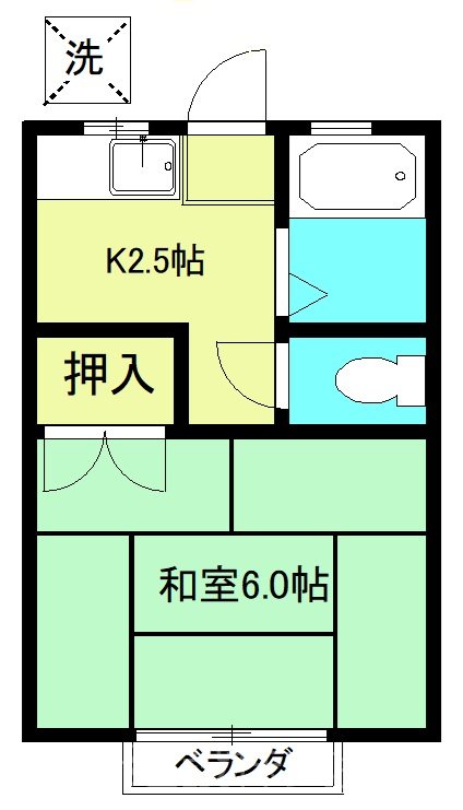 芝ハイツ 202号室 間取り